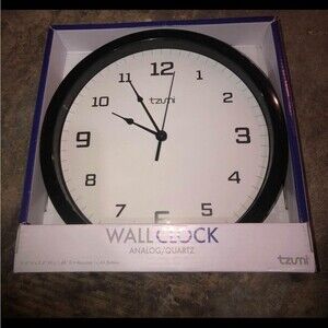 tzumi Black/White 9.4” Clock New in Box NEW NIB